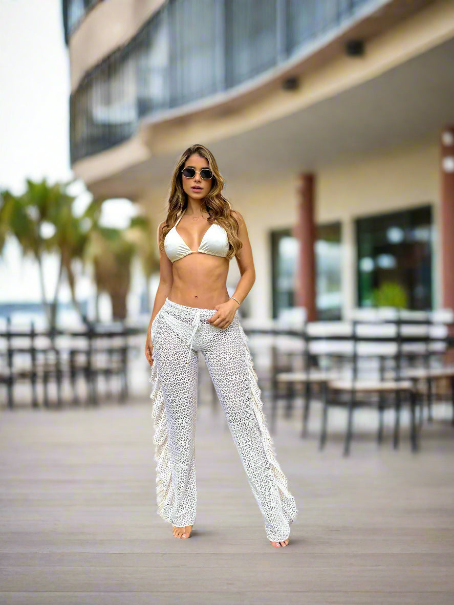 Solaya Riviera Set – Conjunto Boho-Chic de Playa con Volantes